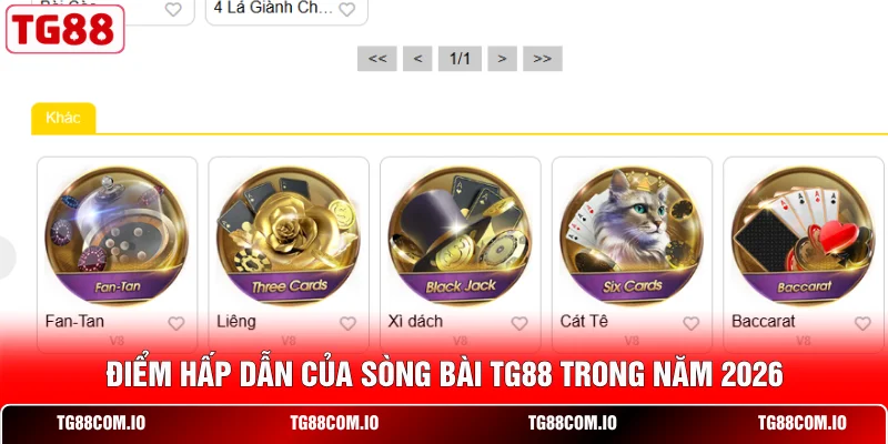 Sòng Bài TG88 2 Điểm hấp dẫn của sòng bài TG88 trong năm 2026