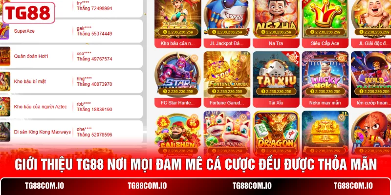 Giới Thiệu TG88 1 Giới thiệu TG88 nơi mọi đam mê cá cược đều được thỏa mãn